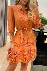 Un brindis por mí: vestido camisero de patchwork con encaje